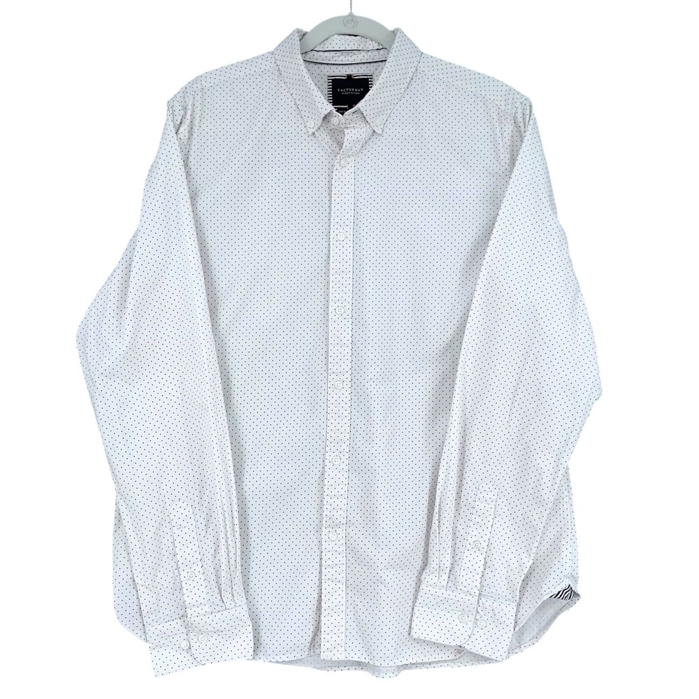 Cactus Man Ricky Singh White Dot Print Button Down Shirt Mens‎ XL Long Sleeve